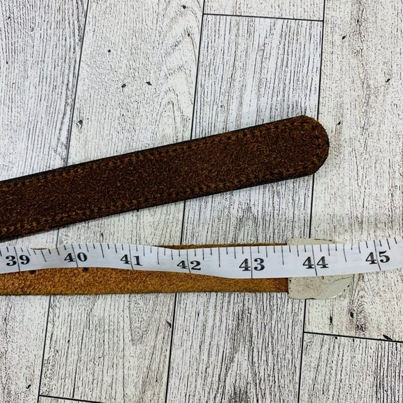 VTG Womens French Cuir Vachette Belt Skinny Southwestern Sz XL Brown Leather 90s main image 14